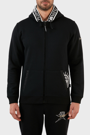 Plein Sport - Plein Sport Pamuklu Regular Fit Fermuarlı Kapüşonlu Erkek Sweat GIPS50599 SİYAH
