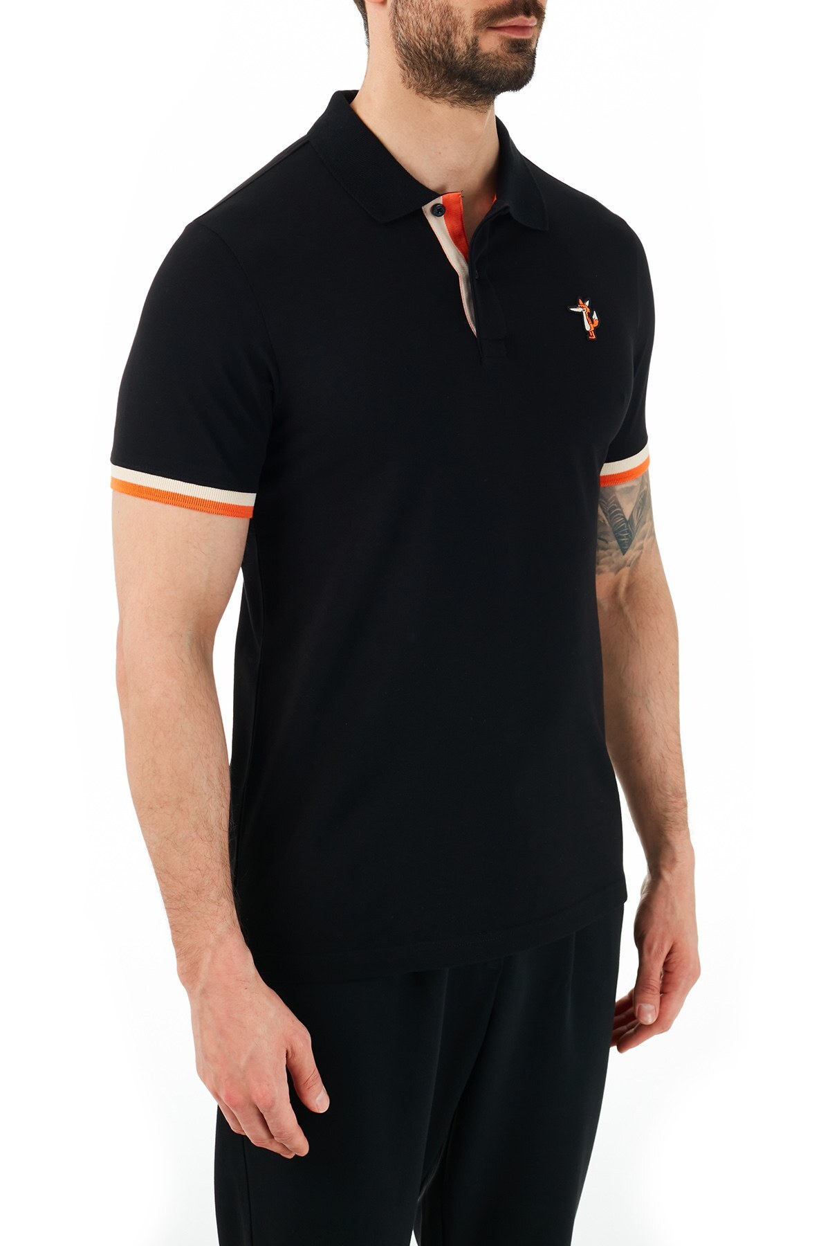 Ruck & Maul Pamuklu Düğmeli T Shirt Erkek Polo RMM01000714 SİYAH