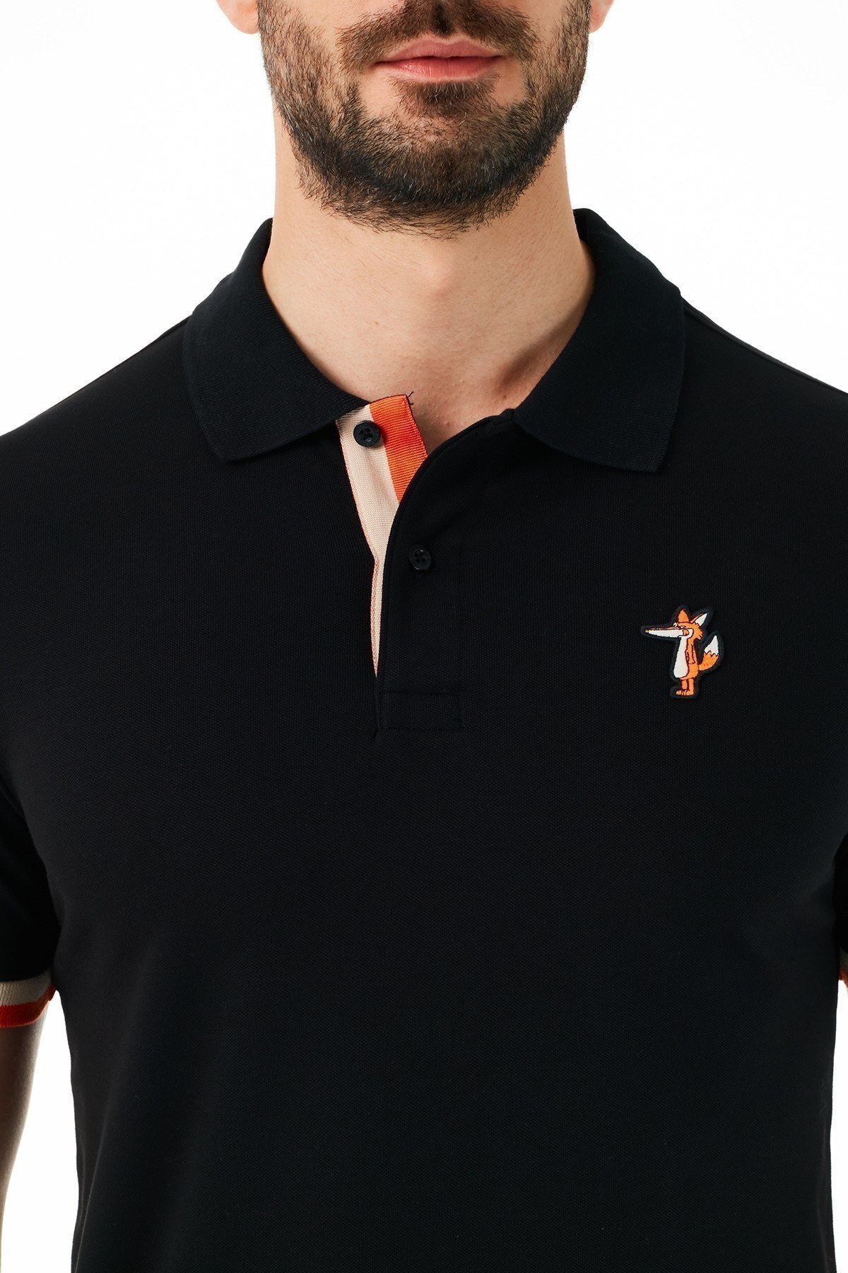 Ruck & Maul Pamuklu Düğmeli T Shirt Erkek Polo RMM01000714 SİYAH