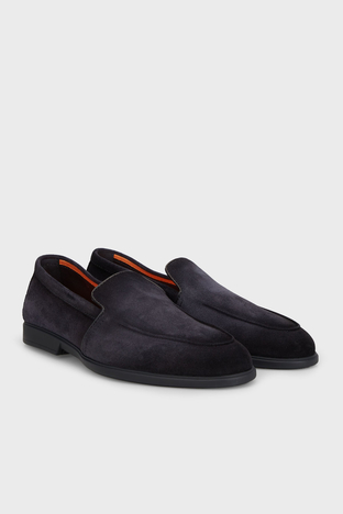 Santoni - Santoni Süet Loafer Erkek Ayakkabı MGAR18829OOTSRVRU59 LACİVERT (1)