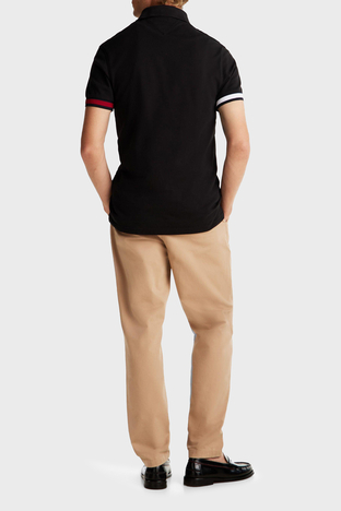 Tommy Hilfiger - Tommy Hilfiger % 100 Pamuk Slim Fit Erkek Polo Yaka T Shirt MW0MW37518 BDS SİYAH (1)