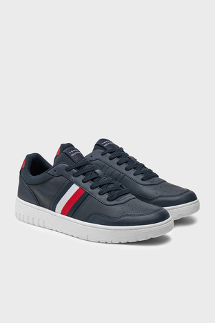 Tommy Hilfiger - Tommy Hilfiger Deri Sneaker Erkek Ayakkabı FM0FM05116 DW5 LACİVERT (1)