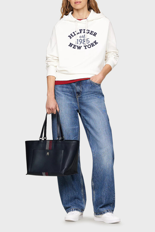 Tommy Hilfiger - Tommy Hilfiger Logolu Ayarlanabilir Askılı Bayan Çanta AW0AW16704 DW6 LACİVERT (1)