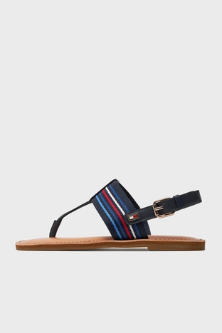 Tommy Hilfiger - Tommy Hilfiger Logolu Parmak Arası Bayan Sandalet FW0FW07924 DW6 LACİVERT (1)