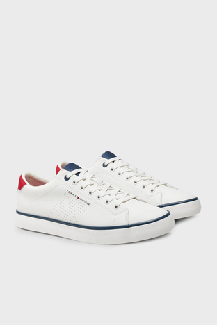 Tommy Hilfiger - Tommy Hilfiger Logolu Sneaker Erkek Ayakkabı FM0FM05110 YBH BEYAZ (1)