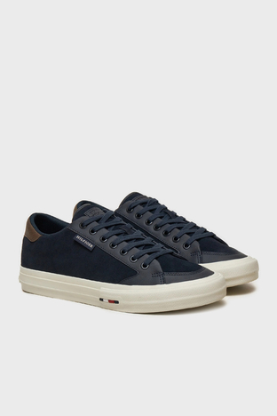 Tommy Hilfiger - Tommy Hilfiger Logolu Süet Sneaker Erkek Ayakkabı FM0FM05458 DW5 LACİVERT (1)