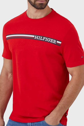 Tommy Hilfiger Pamuklu Regular Fit Bisiklet Yaka Erkek T Shirt MW0MW33688 XND KIRMIZI