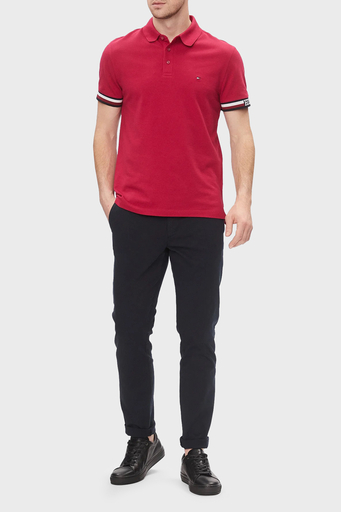 Tommy Hilfiger Pamuklu Slim Fit Polo T Shirt Erkek Polo Yaka T Shirt MW0MW33585 XJV KIRMIZI