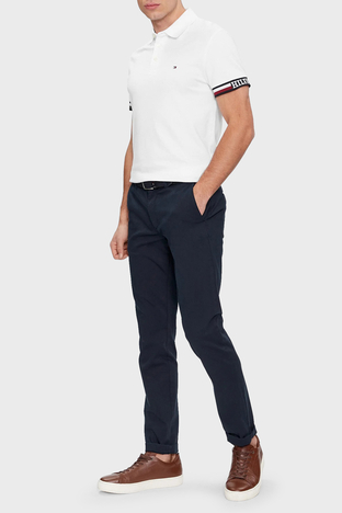 Tommy Hilfiger - Tommy Hilfiger Pamuklu Slim Fit Polo T Shirt Erkek Polo Yaka T Shirt MW0MW33585 YBR BEYAZ (1)