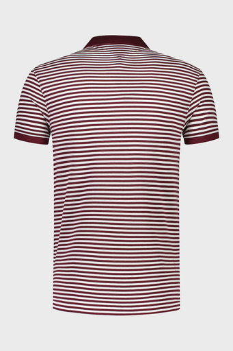 Tommy Hilfiger Slim Fit Pamuklu Erkek Polo Yaka T Shirt MW0MW17771 0EX BORDO-BEYAZ