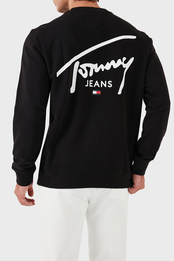 Tommy Jeans % 100 Pamuklu Regular Fit Erkek Sweat DM0DM19230 BDS SİYAH