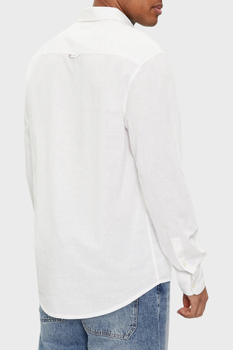 Tommy Jeans Keten ve Pamuk Karışımlı Regular Fit Erkek Gömlek DM0DM18962 YBR BEYAZ