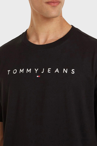 Tommy Jeans - Tommy Jeans Pamuklu Regular Fit Bisiklet Yaka Erkek T Shirt DM0DM17993 BDS SİYAH (1)
