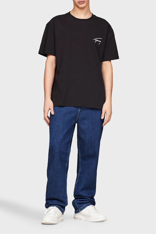 Tommy Jeans - Tommy Jeans Pamuklu Regular Fit Erkek T Shirt DM0DM17994 BDS SİYAH (1)