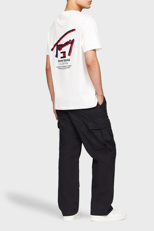 Tommy Jeans - Tommy Jeans Pamuklu Regular Fit Erkek T Shirt DM0DM18574 YBH BEYAZ (1)
