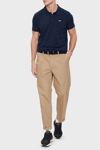 Tommy Jeans Pamuklu Slim Fit Erkek Polo Yaka T Shirt DM0DM18312 C1G LACİVERT