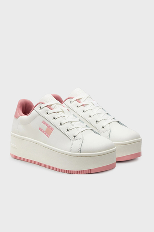 Tommy Jeans - Tommy Jeans Platform Sneaker Bayan Ayakkabı EN0EN02518 TH0 BEYAZ-PEMBE (1)