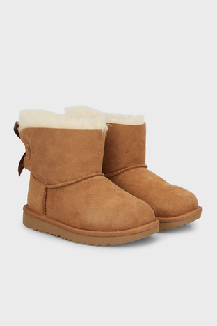 UGG - Ugg İç Kısmı Yumuşak Tüylü Fiyonklu Çocuk Bot 1017397K TABA (1)