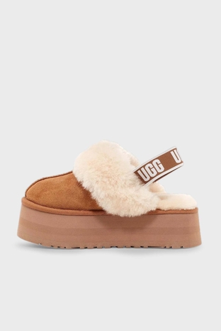 UGG - Ugg Kalın Tabanlı Kürklü Süet Bayan Terlik 1113474 TABA (1)