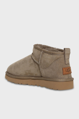 UGG - UGG W Classic Hakiki Deri Ultra Mini Bayan Bot 1116109 Koyu Naturel (1)