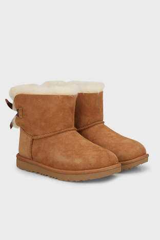 UGG - Ugg Yumuşak Tüylü Fiyonklu Deri Bayan Bot 1017397B TABA (1)