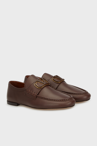 Valentino Garavani - Valentino Garavani Deri Loafer Erkek Ayakkabı 5Y2S0H80 DQF KG8 KAHVE (1)