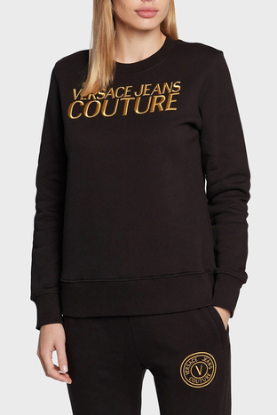 Versace Jeans Couture - Versace % 100 Pamuk Regular Fit Bisiklet Yaka Bayan Sweat 73HAIT01 CF00T G89 SİYAH
