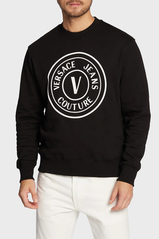 Versace Jeans Couture - Versace % 100 Pamuk Regular Fit Bisiklet Yaka Erkek Sweat 73GAIT22 CF00T 899 SİYAH