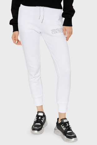 Versace Jeans Couture - Versace % 100 Pamuk Regular Fit Cepli Jogger Spor Bayan Pantolon 73HAAT01 CF00T S03 BEYAZ (1)