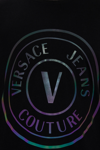 Versace % 100 Pamuk Relaxed Fit Sıfır Yaka Erkek T Shirt 73GAHG01 CJ00G 899 SİYAH