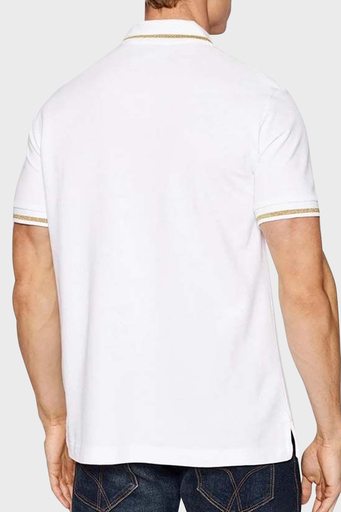 Versace Jeans Couture % 100 Pamuk Logolu Polo Yaka Regular Fit T Shirt Erkek Polo Yaka T Shirt 74GAGT06 CJ01T G03 BEYAZ