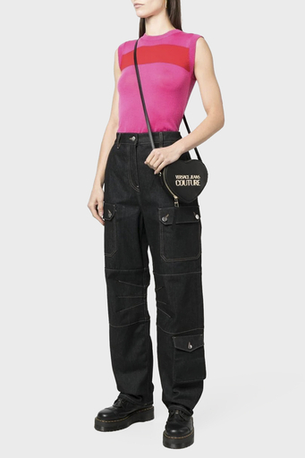 Versace Jeans Couture Çıkarılabilir Ayarlanabilir Askılı Zincirli Bayan Çanta 74VA4BL6 ZS467 899 SİYAH