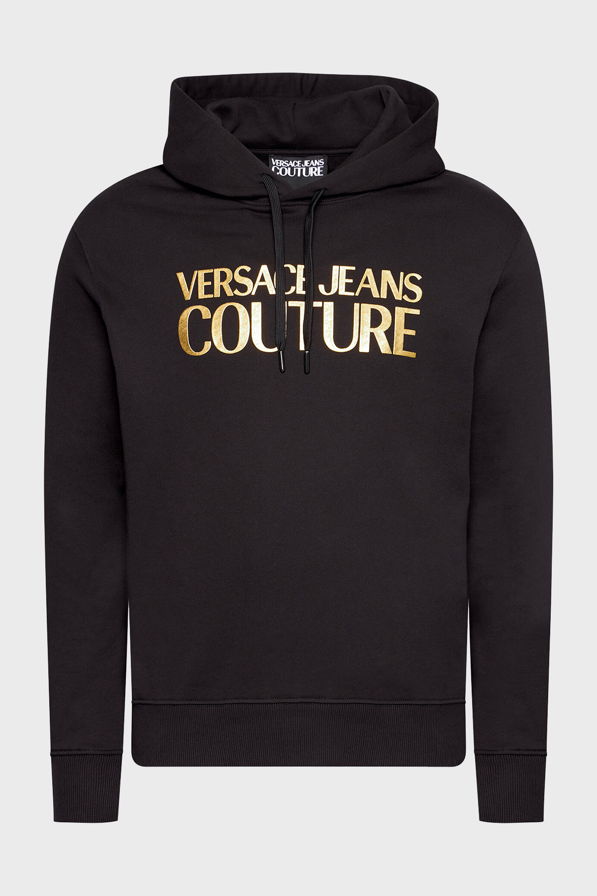 Versace Jeans Couture Baskılı Kapüşonlu % 100 Pamuk Erkek Sweat B7GWA7TP 30318 K42 SİYAH