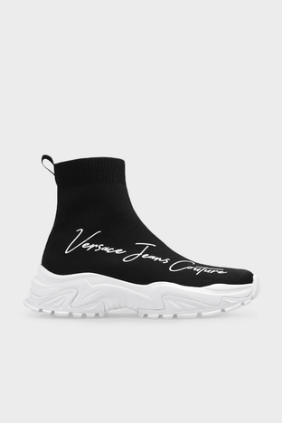 Versace Jeans Couture - Versace Jeans Couture Logolu Bilekli Sneaker Bayan Ayakkabı 75VA3SV5 ZS681 899 SİYAH