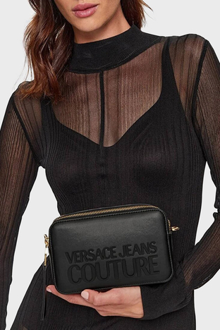 Versace Jeans Couture - Versace Jeans Couture Logolu Çıkarılabilir Uzatma Askılı Bayan Çanta 74VA4BH3 ZS613 899 SİYAH (1)