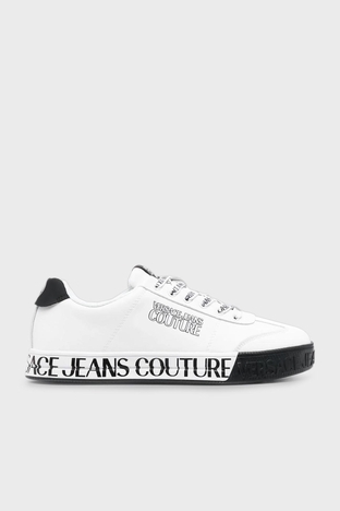 Versace Jeans Couture - Versace Jeans Couture Logolu Deri Sneaker Erkek Ayakkabı 75YA3SK6 ZP335 003 BEYAZ