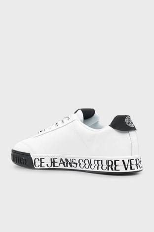Versace Jeans Couture - Versace Jeans Couture Logolu Deri Sneaker Erkek Ayakkabı 75YA3SK6 ZP335 003 BEYAZ (1)