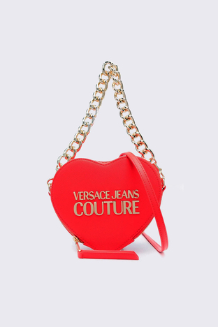 Versace Jeans Couture - Versace Jeans Couture Logolu Kalp Model Zincir Askılı Bayan Çanta 75VA4BL6 ZS467 514 KIRMIZI