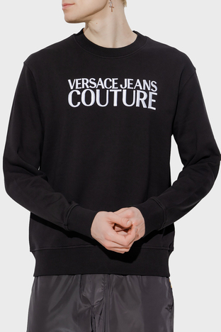 Versace Jeans Couture - Versace Jeans Couture Pamuklu Bisiklet Yaka Erkek Sweat 74GAIT02 CF01T 899 SİYAH