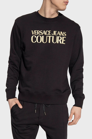 Versace Jeans Couture - Versace Jeans Couture Pamuklu Logo Baskılı Regular Fit Erkek Sweat 74GAIT01 CF05T G89 SİYAH