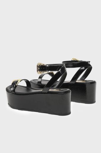 Versace Jeans Couture Platform Dolgu Topuklu Bayan Sandalet 74VA3S06 ZS539 899 SİYAH