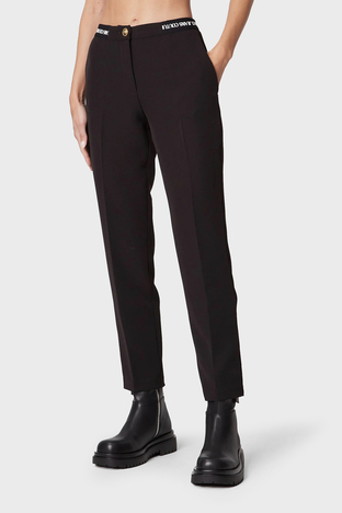 Versace Jeans Couture - Versace Streç Normal Bel Slim Fit Düz Paça Bayan Pantolon 73HAA1A2 N0103 899 SİYAH