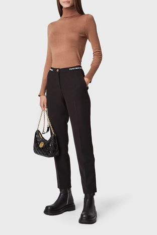Versace Jeans Couture - Versace Streç Normal Bel Slim Fit Düz Paça Bayan Pantolon 73HAA1A2 N0103 899 SİYAH (1)