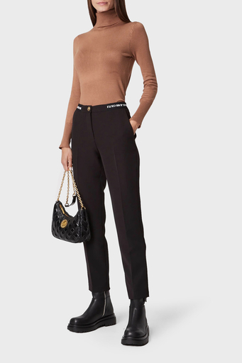 Versace Streç Normal Bel Slim Fit Düz Paça Bayan Pantolon 73HAA1A2 N0103 899 SİYAH
